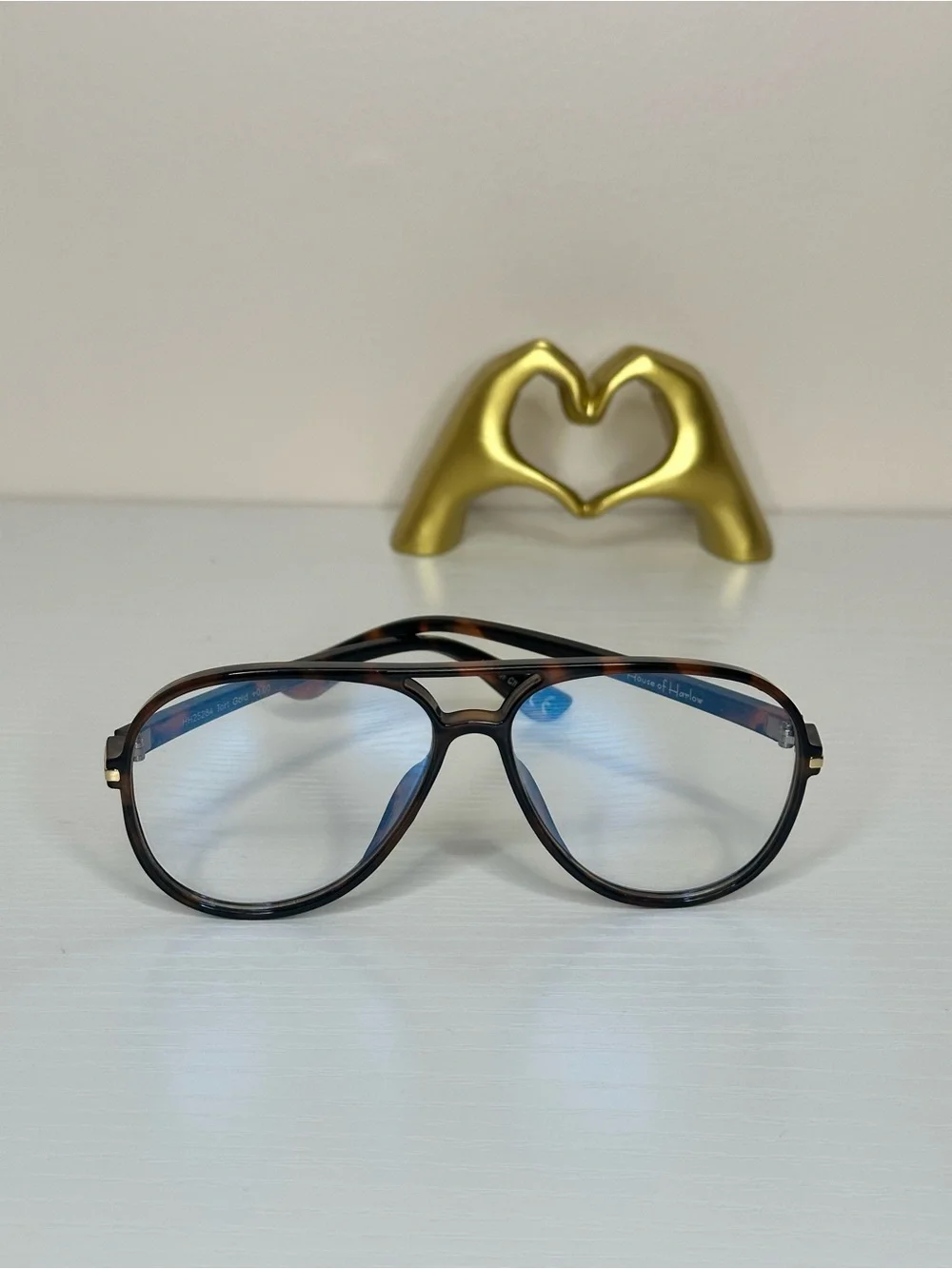 NEW House of Harlow Blue Light Aviator Glasses Tortoise +0.00